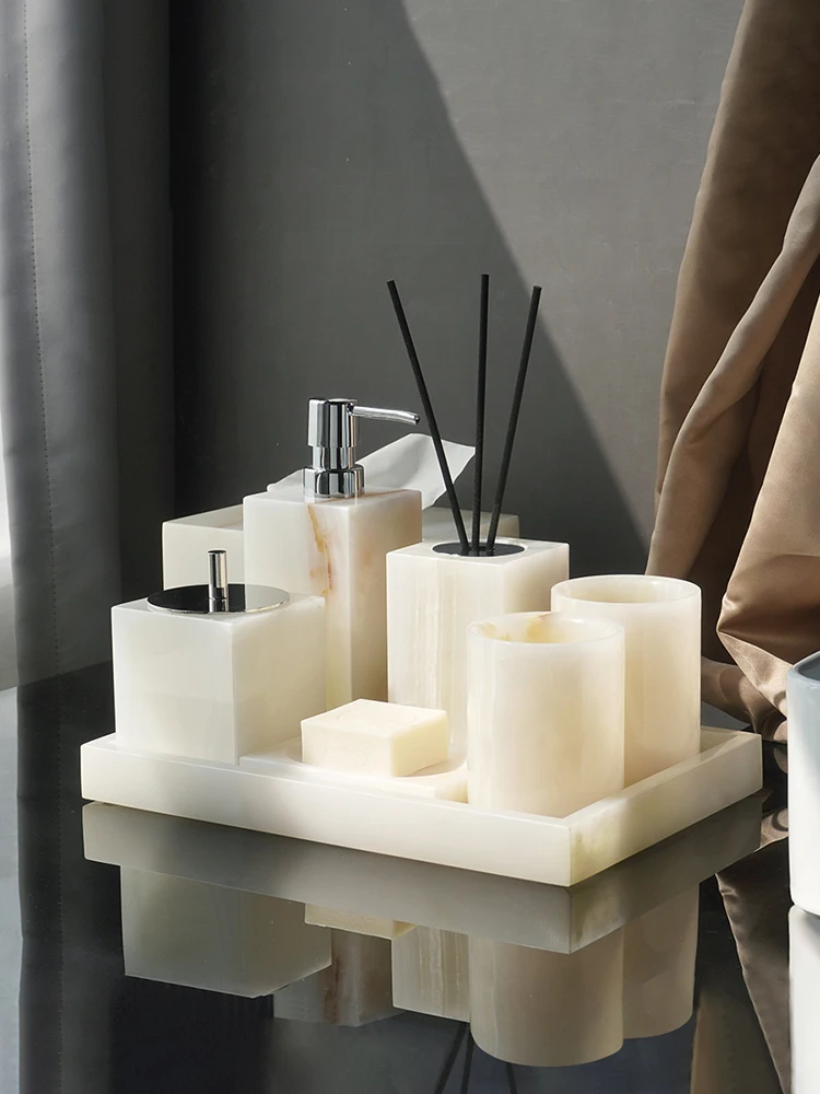 White Onyx Natural Marble Bath - Reed Diffuser Set 评论和价格