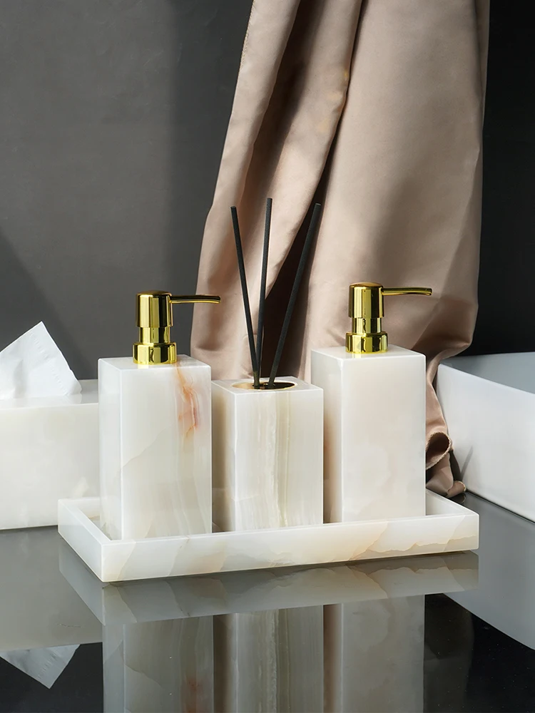 White Onyx Natural Marble Bath - Reed Diffuser Set 评论和价格