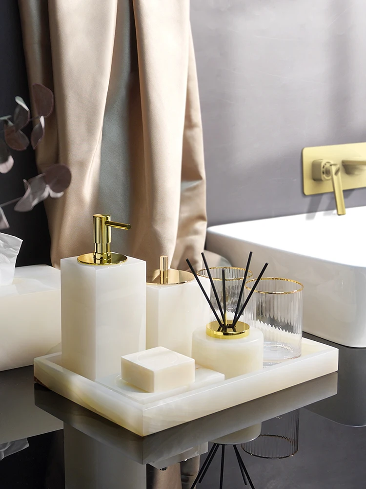 White Onyx Natural Marble Bath - Reed Diffuser Set 评论和价格