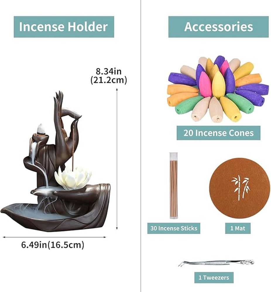 Waterfall Incense Burner Cone  - Home Fragrance Vanilla 评论和价格
